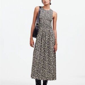 Madewell Melody Smocked Midi Dress in Floral